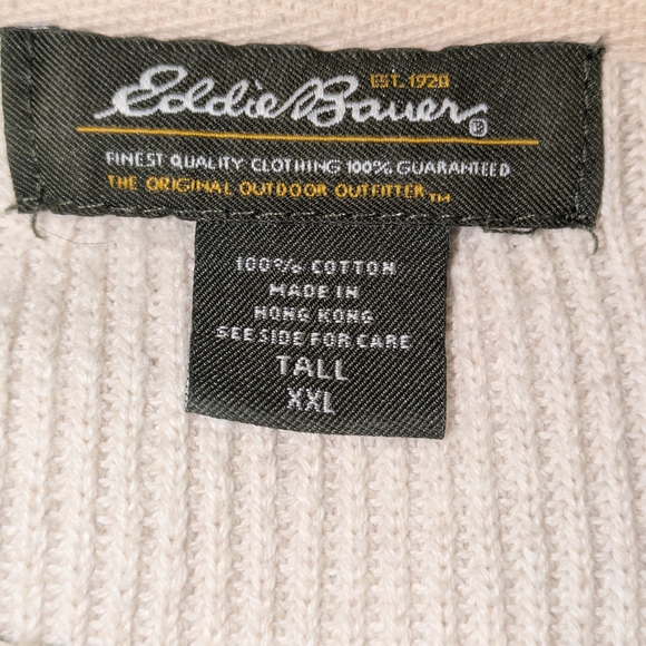 Eddie Bauer Men's Beige Crewneck Knit Sweater XXL Tall - Picture 3 of 3